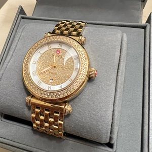 Gold Michele Caber Diamond Watch